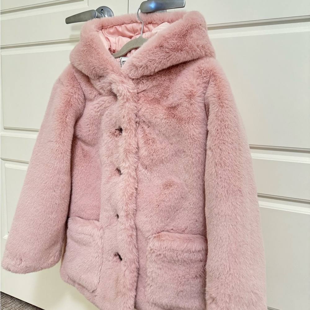 NEW💕 Cozy Pink Faux Fur Kids Jacket